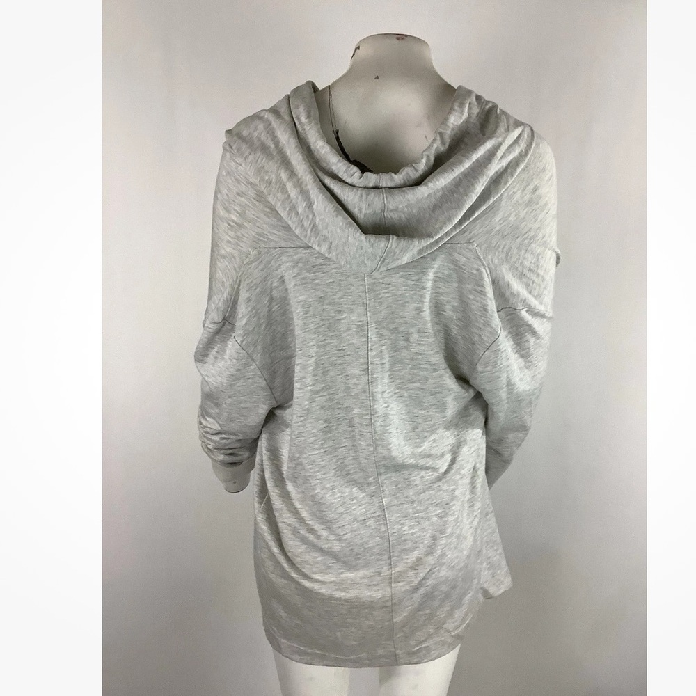 Athleta Sz S Vista Wrap Hooded Athletic Workout Open Face Cardigan Gray - Picture 5 of 8